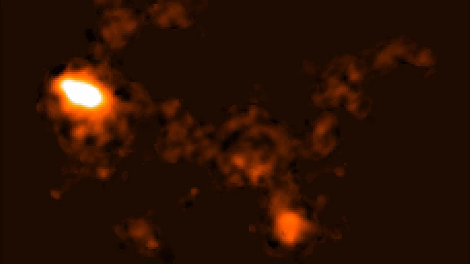 천문학자들은 두 은하를 연결하는 거대한 가스 다리를 발견했습니다